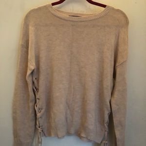 Beige Sweater with ties on side